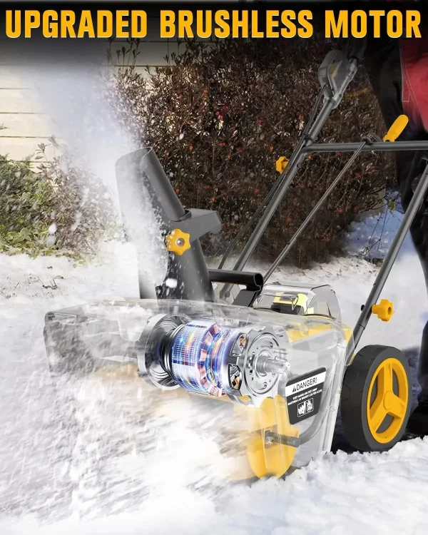 Cordless Snow Blower Compatible with Dewalt 20V Max Battery, 2 x 20V Snow Thrower with Brushless, 20" Electric Snow - Image 3