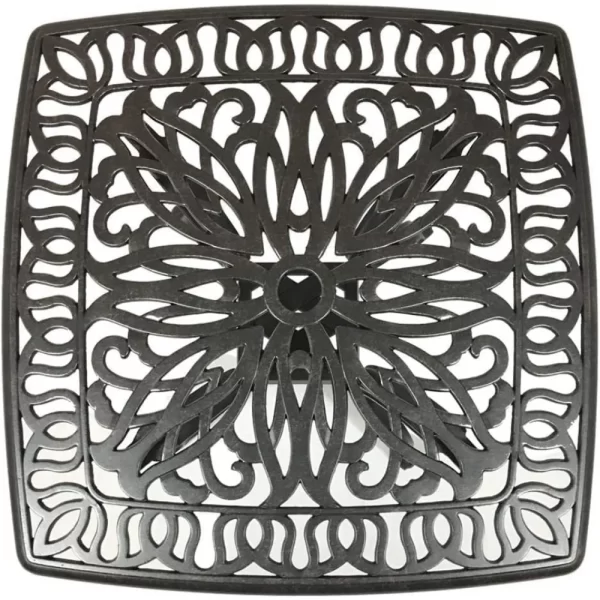 Cast Aluminum Patio Furniture End Table, Mid-Century Modern Table with Round Corners for Living Room, Cafe and Home Office - Image 5