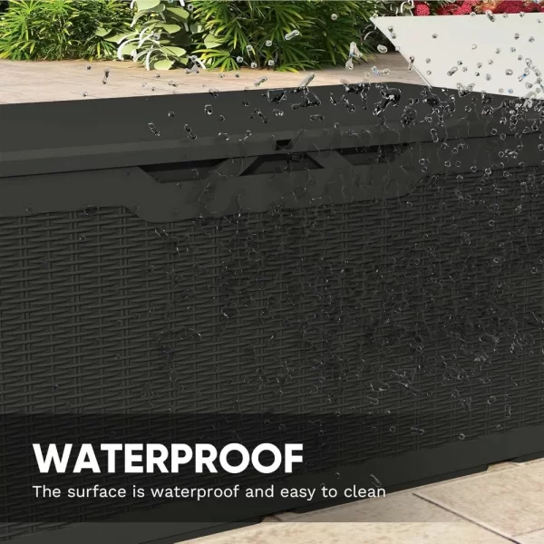 100 Gallon Resin Deck Box, Waterproof Large Outdoor Storage Box for Patio Furniture and Garden Tools - Image 6